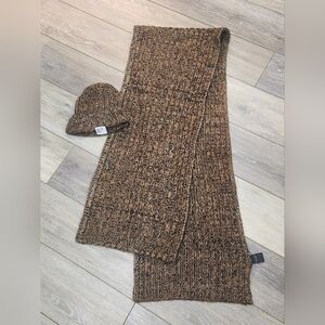 Mens Wearhouse Brown Wool Blend Beanie And Scarf Set One Size